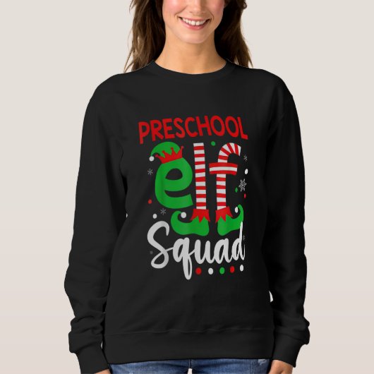 Elf Squad Preschool Teacher Christmas Men Women X Trui (Voorkant)