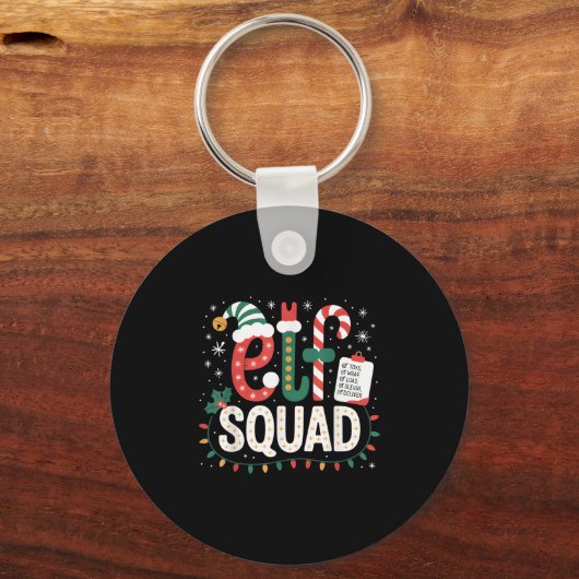 Elf Squad Santa Checklist Christmas Lights Family  Sleutelhanger (Voorkant)