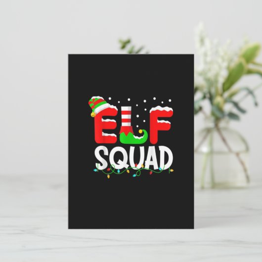 Elf Squad Shirt Funny Family Kerstmis, Pa Kaart (Staand voorkant)