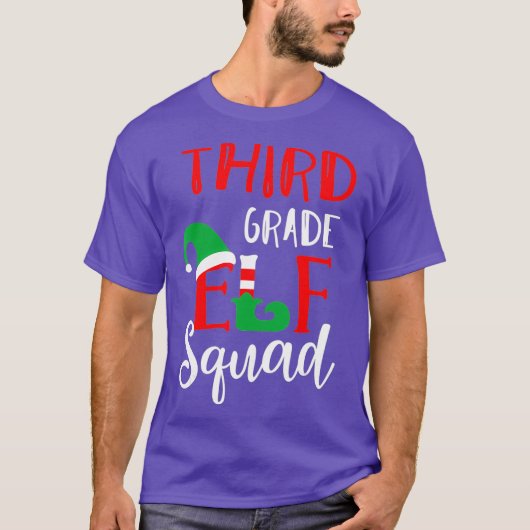Elf Squad Third Grade Christmas Teacher Top (Voorkant)