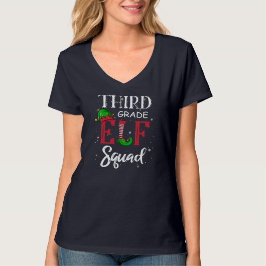 Elf Squad Third Grade Kerstleraar Top (Voorkant)