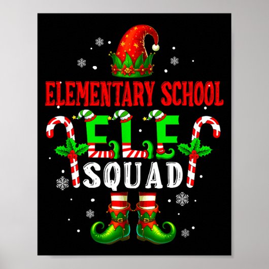 Elf Squad van de basisschool Kerst Elf Hoed Scute Poster (Voorkant)