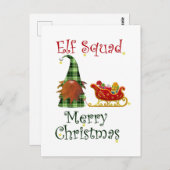 Elf squad vrolijk kerstfeest briefkaart (Voorkant / Achterkant)