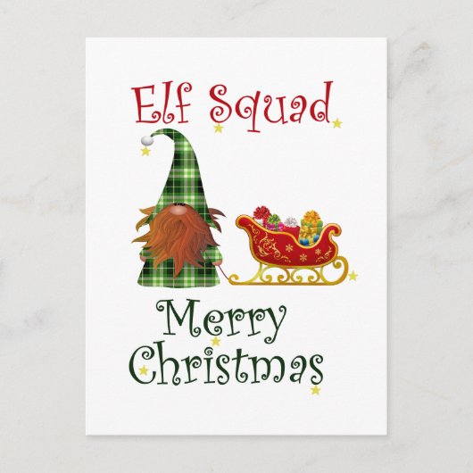 Elf squad vrolijk kerstfeest briefkaart (Voorkant)