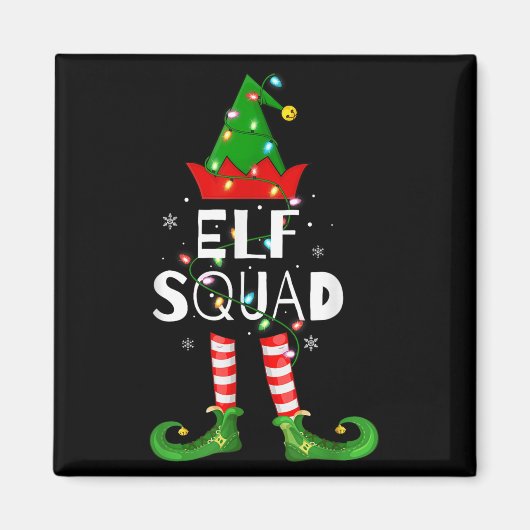 Elf Squad Xmas Matching Family Pajamas Funny Elf C Magneet (Voorkant)
