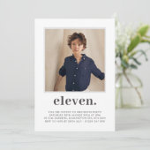 Elf Square Photo First Birthday Invitation Kaart (Staand voorkant)