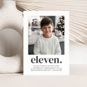 Elf Square Photo First Birthday Invitation Kaart