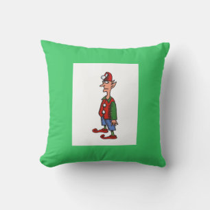 Elf Standing At Attention is een groen kussen