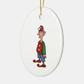Elf Standing At Attention oval ceramic ornament (Links)