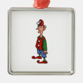 Elf Standing At Attention square premium ornament (Voorkant)