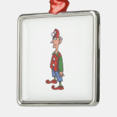 Elf Standing At Attention square premium ornament (Links)