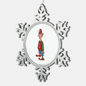 Elf Standing Attention pewter snowflake ornament (Rechts)