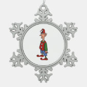 Elf Standing Attention pewter snowflake ornament (Voorkant)