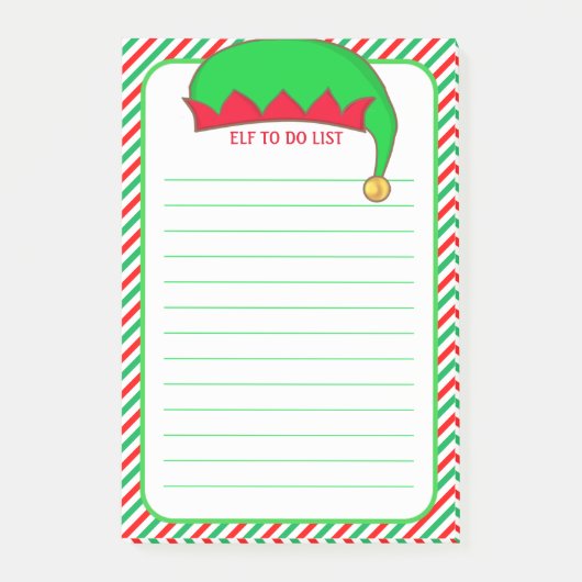 Elf Takenlijst & Groen, Rood & Wit Frame Post-it® Notes (Voorkant)