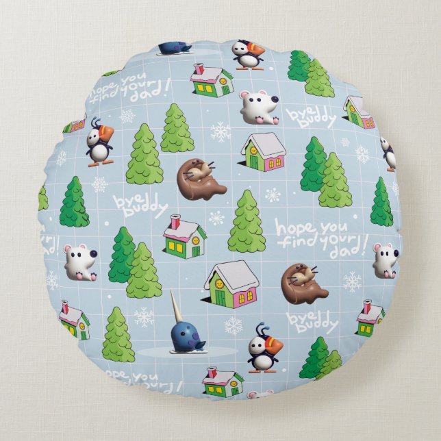 Elf the Movie | Bye Buddy Hope You Find Your Dad Rond Kussen (Voorkant)