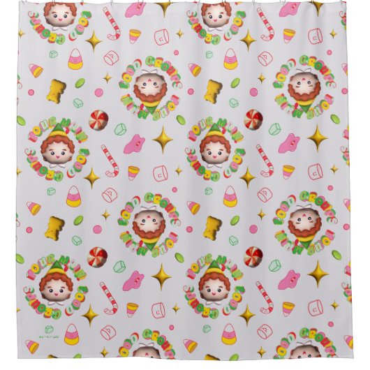 Elf the Movie | Four Main Food Groups Pattern Douchegordijn (Voorkant)