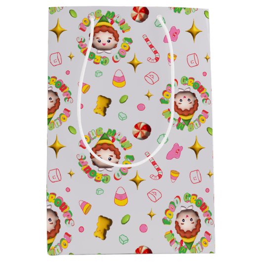 Elf the Movie | Four Main Food Groups Pattern Medium Cadeauzakje (Voorkant)