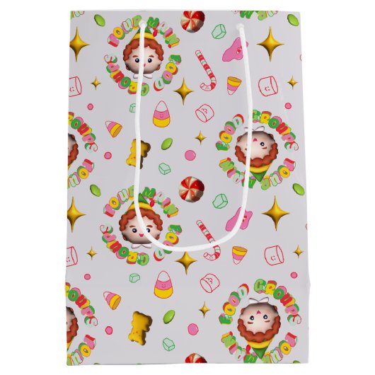 Elf the Movie | Four Main Food Groups Pattern Medium Cadeauzakje (Achterkant)