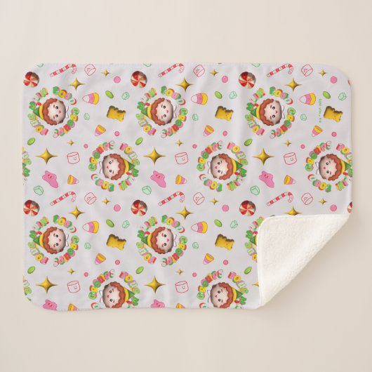 Elf the Movie | Four Main Food Groups Pattern Sherpa Deken (Voorkant (horizontaal))