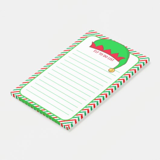 Elf to do lijst & groen, rood & wit Lijst Post-it® Notes (Schuin)