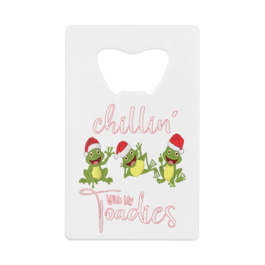 Elf Toad Kikker Pun Toadally Klaar voor Kerstmis Creditkaart Flessenopener (Voorkant)