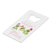 Elf Toad Kikker Pun Toadally Klaar voor Kerstmis Creditkaart Flessenopener (Achterkant Gekanteld)