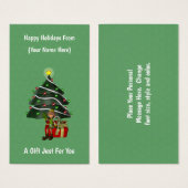 Elf Tree Gift Kerstvakantie Gift Kaart Label (Voorkant /achterkant)