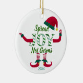elf uitgespreide vreugde, geen germs 2020 covid19- keramisch ornament (Rechts)