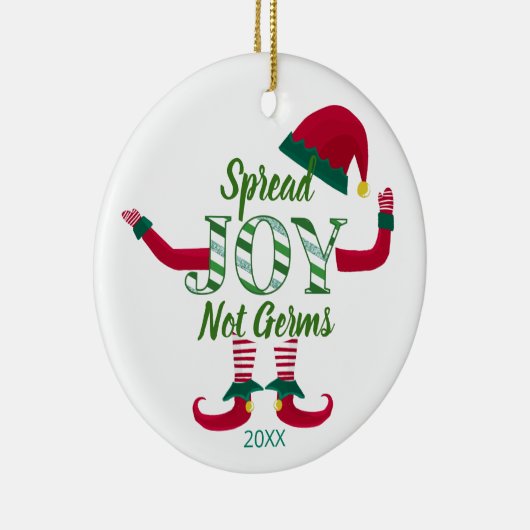 elf uitgespreide vreugde, geen germs 2020 covid19- keramisch ornament (Rechts)