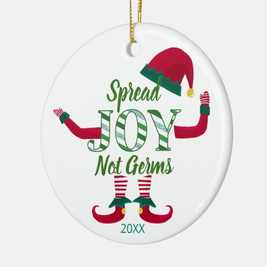 elf uitgespreide vreugde, geen germs 2020 covid19- keramisch ornament (Links)
