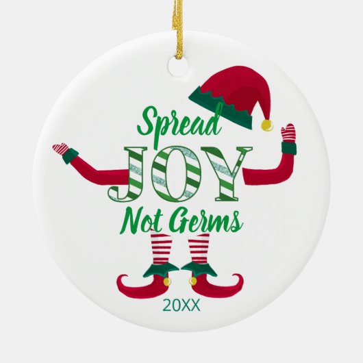 elf uitgespreide vreugde, geen germs 2020 covid19- keramisch ornament (Achterkant)