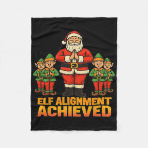 Elf Uitlijning Bereikt Yoga Kerstman En Elfen Chri Fleece Deken