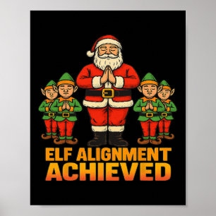 Elf Uitlijning Bereikt Yoga Kerstman En Elfen Chri Poster