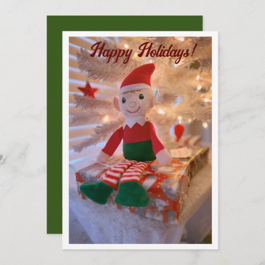 Elf vakantie feestdagenkaart (Voorkant / Achterkant)