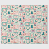 elf-vakantie-pictogrampatroon cadeaupapier (Vlak)