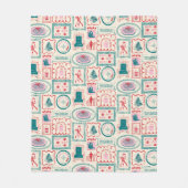 elf-vakantie-pictogrampatroon fleece deken (Voorkant)