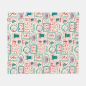 elf-vakantie-pictogrampatroon fleece deken (Voorkant (Horizontaal))