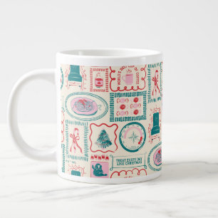 elf-vakantie-pictogrampatroon grote koffiekop