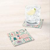 elf-vakantie-pictogrampatroon kartonnen onderzetters (Insitu)