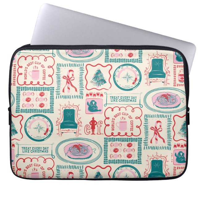 elf-vakantie-pictogrampatroon laptop sleeve (Voorkant)