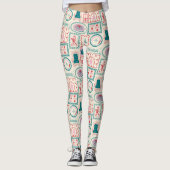 elf-vakantie-pictogrampatroon leggings (Voorkant)