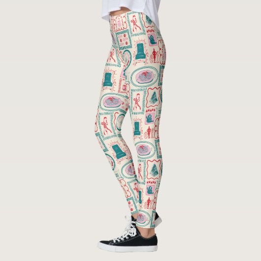 elf-vakantie-pictogrampatroon leggings (Links)