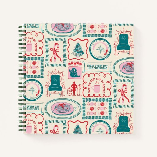 elf-vakantie-pictogrampatroon notitieboek (Voorkant)