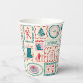 elf-vakantie-pictogrampatroon papieren bekers (Links)