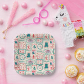 elf-vakantie-pictogrampatroon papieren bordje (Feest)