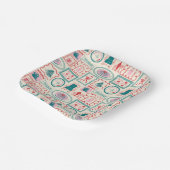 elf-vakantie-pictogrampatroon papieren bordje (Gebogen)