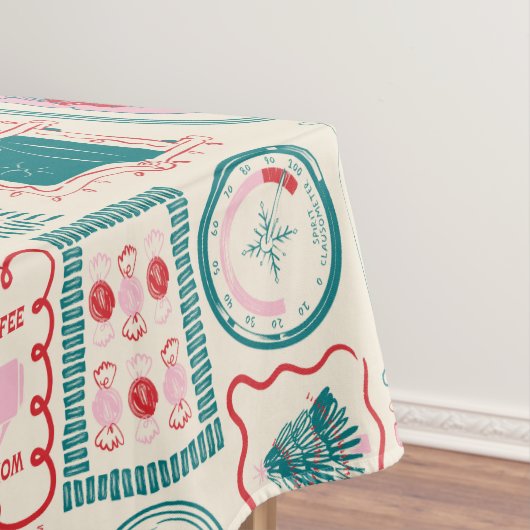 elf-vakantie-pictogrampatroon tafelkleed (Voorbeeld)