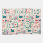 elf-vakantie-pictogrampatroon theedoek (Horizontaal)