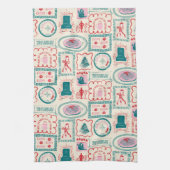 elf-vakantie-pictogrampatroon theedoek (Verticaal)