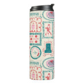 elf-vakantie-pictogrampatroon thermosbeker (Gedraaid links)